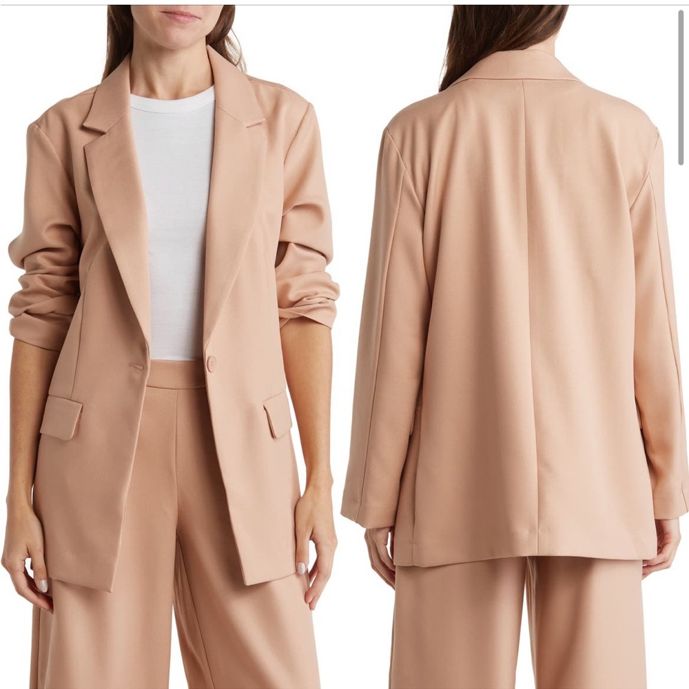 NWT Melrose and Market Tan Lightweight Button Blazer